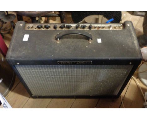 A vintage Fender Deluxe guitar amplifier
