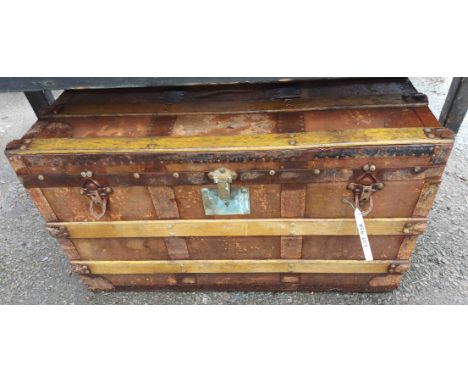 An old wooden trunk
