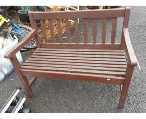 A wooden garden bench