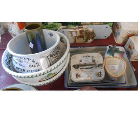A quantity of assorted ceramics including two large Portmeirion Botanic Garden pattern bowls, Portmeirion 'Old Adverts' decor