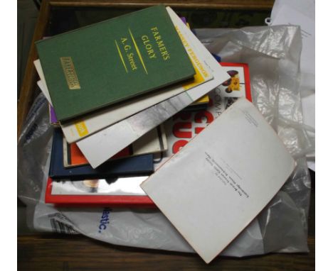 A quantity of farming related books including South Devon flock books, vintage David Brown tractor manuals, etc.