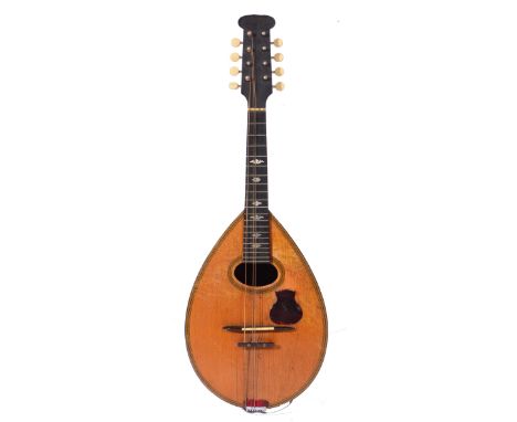 A CLIFFORD ESSEX COMPANY 'SILVER MEDAL' MODEL MANDOLIN, the ebonised fingerboard with mother of pearl decoration, simulated r