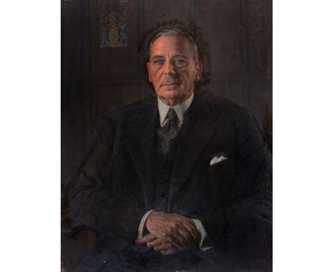 HAROLD KNIGHT (1874-1961) Portrait of the second Lord Hayter seated in a chair, signed, oils on canvas, 91 x 71cm (unframed) 