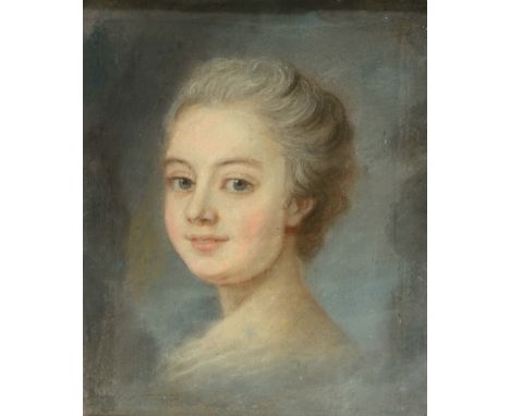 19TH CENTURY FRENCH SCHOOL Head and shoulders portrait of a lady with grey hair, pastels, 41 x 33cm 