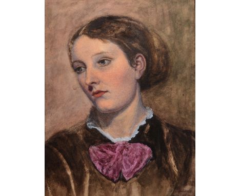 E * A * ROBERTS (19TH CENTURY) Bust length portrait of a young girl, signed and dated 1874, watercolour, 33 x 24.5cm