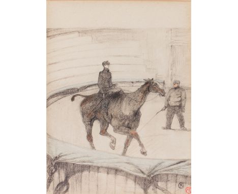 HENRI DE TOULOUSE-LAUTREC Figure on horseback and figure with horse lying in the ring, two lithographs (of the original 17) f