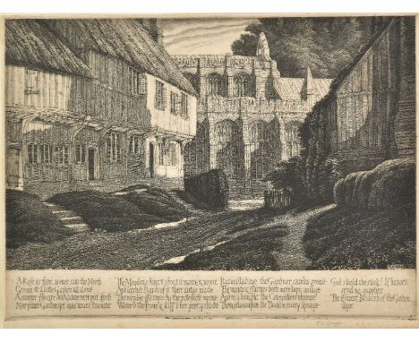 *Griggs (Frederick Landseer, 1876-1938). Memory of Clavering, 1934,  etching on laid paper, the third state (of 4), printed i