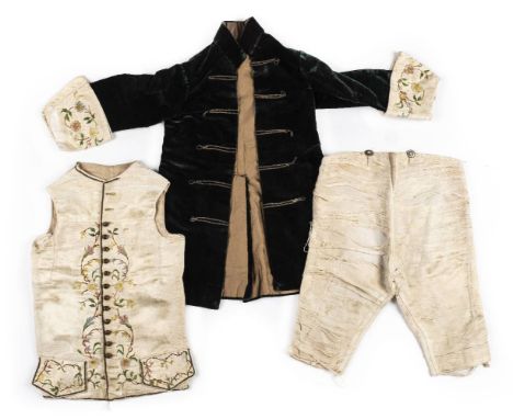*Infant's clothing. A set of garments for a small boy, probably late 18th century (with later additions),  comprising: a crea