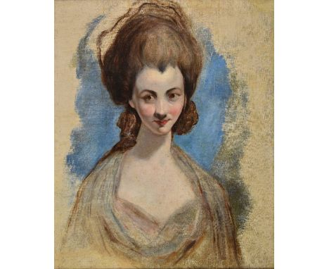 *After Matthew William Peters (1742-1814). A 19th century unfinished copy of a portrait of a young girl,  oil on canvas, 72 x