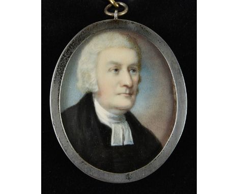 *Attributed to William Dudman (-1803). An early nineteenth century portrait miniature of a gentleman, circa 1801,  watercolou
