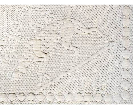 *Quilts. A large Marcella bedcover, circa 1880s,  thick heavy cotton, machine-stitched with all-over pattern, comprising cent