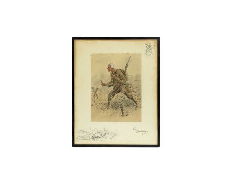 "Snaffles" Charles Johnson Payne (1884-1967)"The Canadian",with snaffles-bit blindstamp,hand-tinted lithograph, with printed 