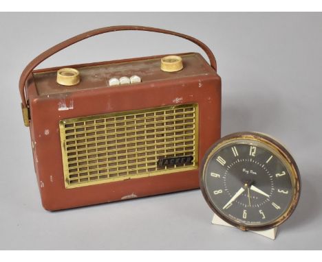 A Vintage Hacker Two Band Mini Herald Radio and a Westclox Big Ben Alarm Clock 