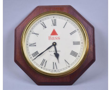 A Reproduction Octagonal Bass Wall Clock, Battery Movement, 35cm Diameter 