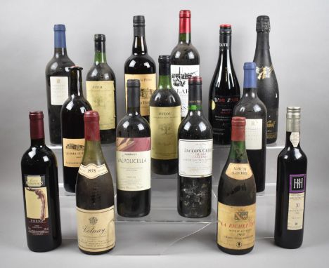 A Collection of 14 Bottles of Mixed Red Wine to include 1969 Nuits Saint Georges, 1978 Volnay, Together with a Bottle of Spar