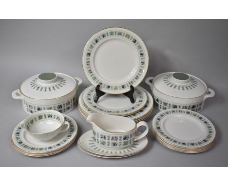 A Royal Doulton Tapestry Pattern Dinner Set to Comprise Lidded Tureens, Large Plates, Small Plates, Sauce Boat, Stand,(20 Pie
