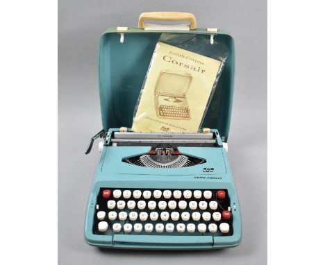 A Vintage Smith Corona Corsair Manual Portable Typewriter with Instruction Pamphlet 