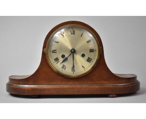A Mid 20th Century Napoleon Hat Mantel Clock with Eight Day Movement by Gustav Becker, 43cms Wide 