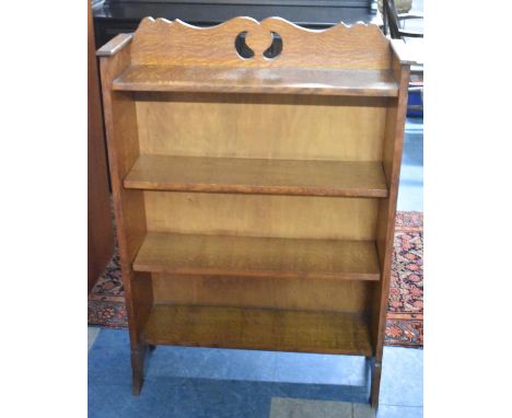 A Nice Quality Galleried Oak Four Shelf Open Bookcase, 73cm wide 