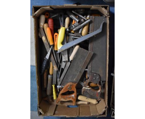 A Box of Various Workshop Hand Tools, Mainly Files and Saws 