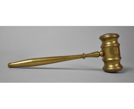 A Modern Brass Gavel, 20cms Long 