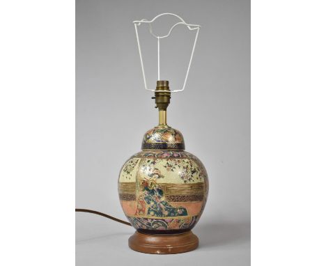 A Oriental Vase Shaped Table Lamp, No Shade, Overall Height 45cm high 