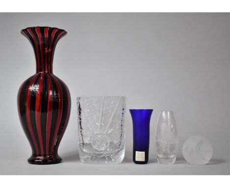 A Collection of Various Glassware to Comprise Late 20th Century Swedish Glass Vase, Doulton Crystal Prototype Dated 23.11.93,