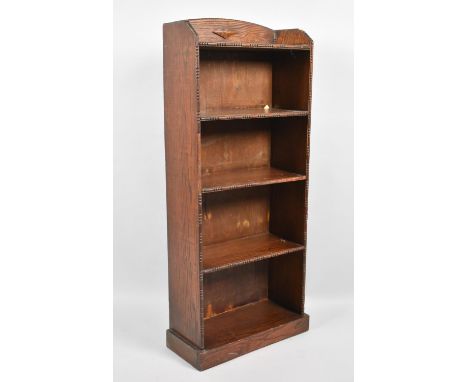 A Mid 20th Century Oak Four Shelf Galleried Open Bookcase. 46cms Wide 