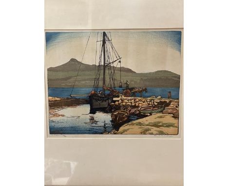 Helen G. Stevenson, In Brodick Bay, print 13/50, signed in pencil, paper label verso (24cm x 30cm excluding mount and frame)