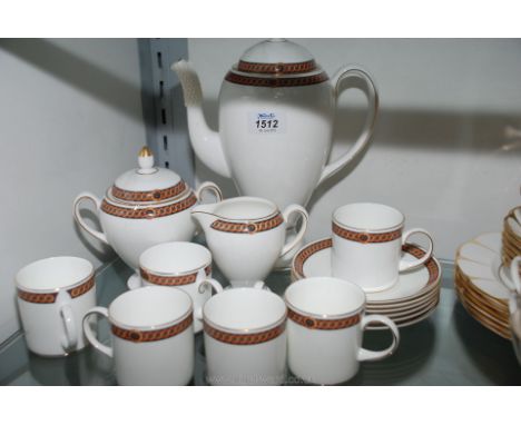 An elegant Wedgwood bi-centenary celebration Commodore coffee set including coffee pot, six cups and saucers, sucrier and mil