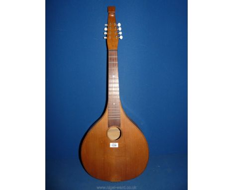 An Irish Bouzouki, eight string (Mandoline/Lute family), made by Seamus Perry, Co. Mayo 1963. Needs strings and bridge.