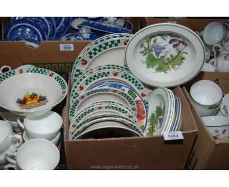 A quantity of miscellaneous china including Rayware four setting dinnerware, four Poole soup dishes etc