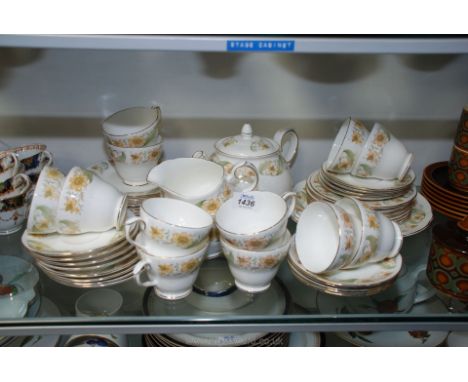 A Duchess Greensleeves Teaset comprising teapot, twelve cups, saucers and plates.