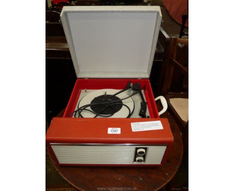 A 1960's Record player, 78 rpm. to 165 rpm.