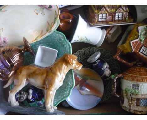 Beswick cottage teapot no.241, Price Brothers cottage ware teapot and butter dish, Wade sherry and port casks, Wade golf rela