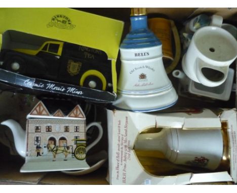 Slyvac silver lustre jug, Wedgwood "Rambling Ted" moneybox, Wade Bells whiskey decanter commemorating the 90th birthday of He