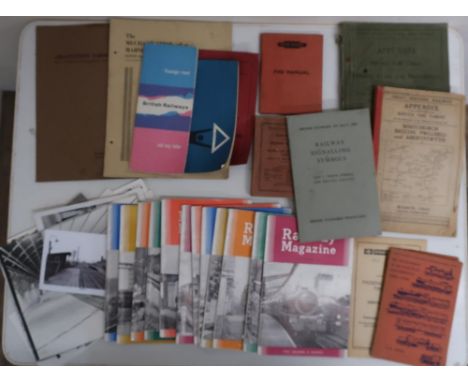 Collection of railway related photographs, including buildings, etc, a quantity of 1960's The Railway Magazine, Railway Signa
