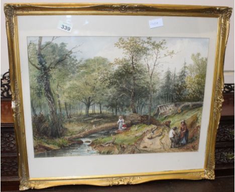 		R Cooper. Woodland scene, Lindfield, Surrey. Watercolour 13 1/2' x 20' 