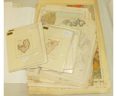 Various Parliamentary boundary maps, Ordnance Geological Survey map of Great Britain and other mainly early-20th century maps