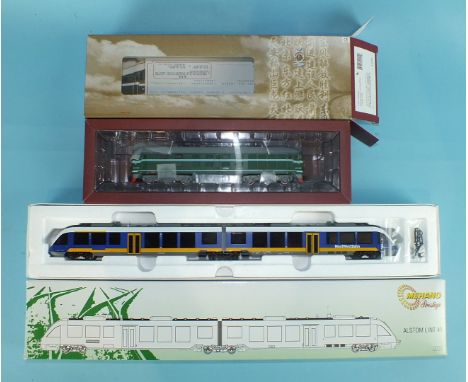 Bachmann (China), HO CD00204 DF 4B Diesel Locomotive no.7246 and Mehano HO Alstom Lint 41 2-car set, both boxed, (2).