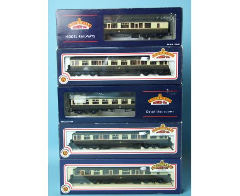 Bachmann, five GWR collet coaches, (chocolate & cream), all boxed, (5).