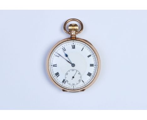 A Gold Pocket Watch, 9ct gold, hallmarked for birmingham 1945-46, Swiss movement by Syren, English case by Dennison, currentl