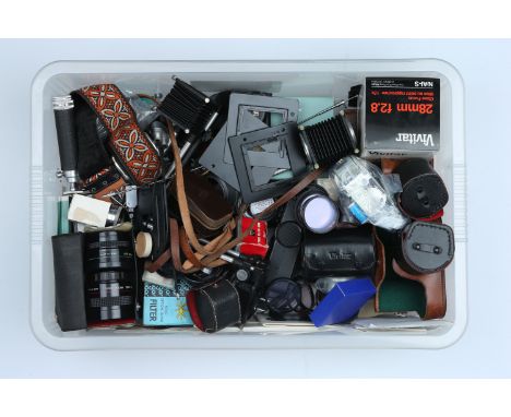 A Selection of Various Camera Accessories, including light meters, bellows units, filters, adapters and more (a lot)