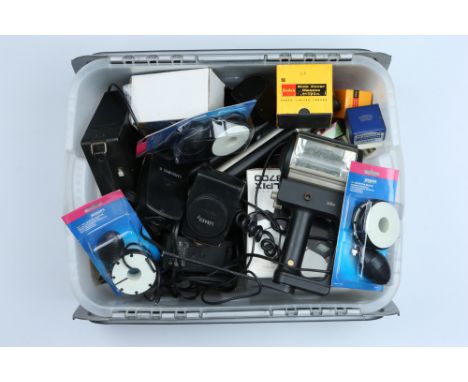 A Large Selection of Various Camera Accessories, including light mters, flash units, adapters and more (a lot)