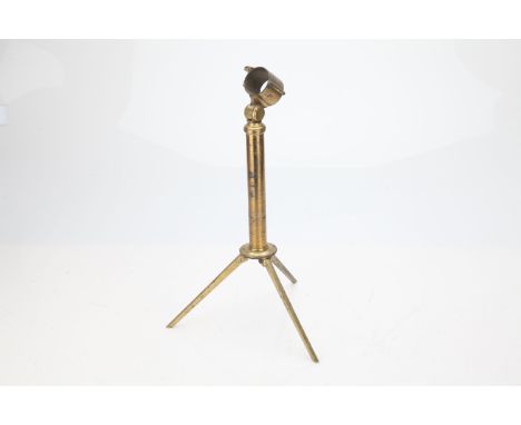 Brass Telescope Folding Tripod, tripod screws into underside of stand for transport, with three folding legs compass type joi
