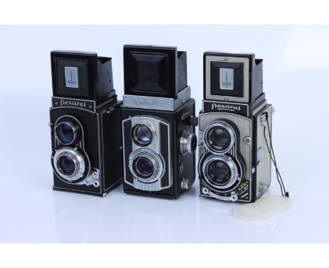 * Three TLR Medium Format Cameras, including Flexaret Automat, Flexaret and Weltaflex, bodies overall, G, shutters require at