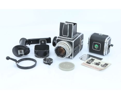 A Hasselblad 500c Medium Format Camera, chrome, serial no. US102508, with Carl Zeiss Planar f/2.8 80mm lens, chrome, serial n