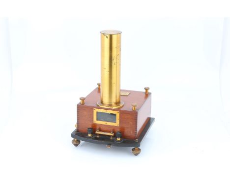 Brass &amp; Mahogany High Sensitivity Galvanometer, English, c.1900, signed 'Cambridge Instrument Co Ltd' on cast brass base 