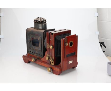 A Brass &amp; Mahogany Half Plate Enlarger English, c.1900, with label for 'Thornton Pickard, Special Ruby Enlarger, Altrinch