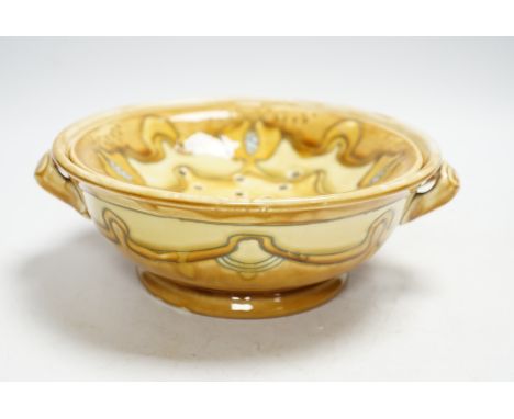 A Mintons Secessionist ware cress strainer dish, 21cm diameter